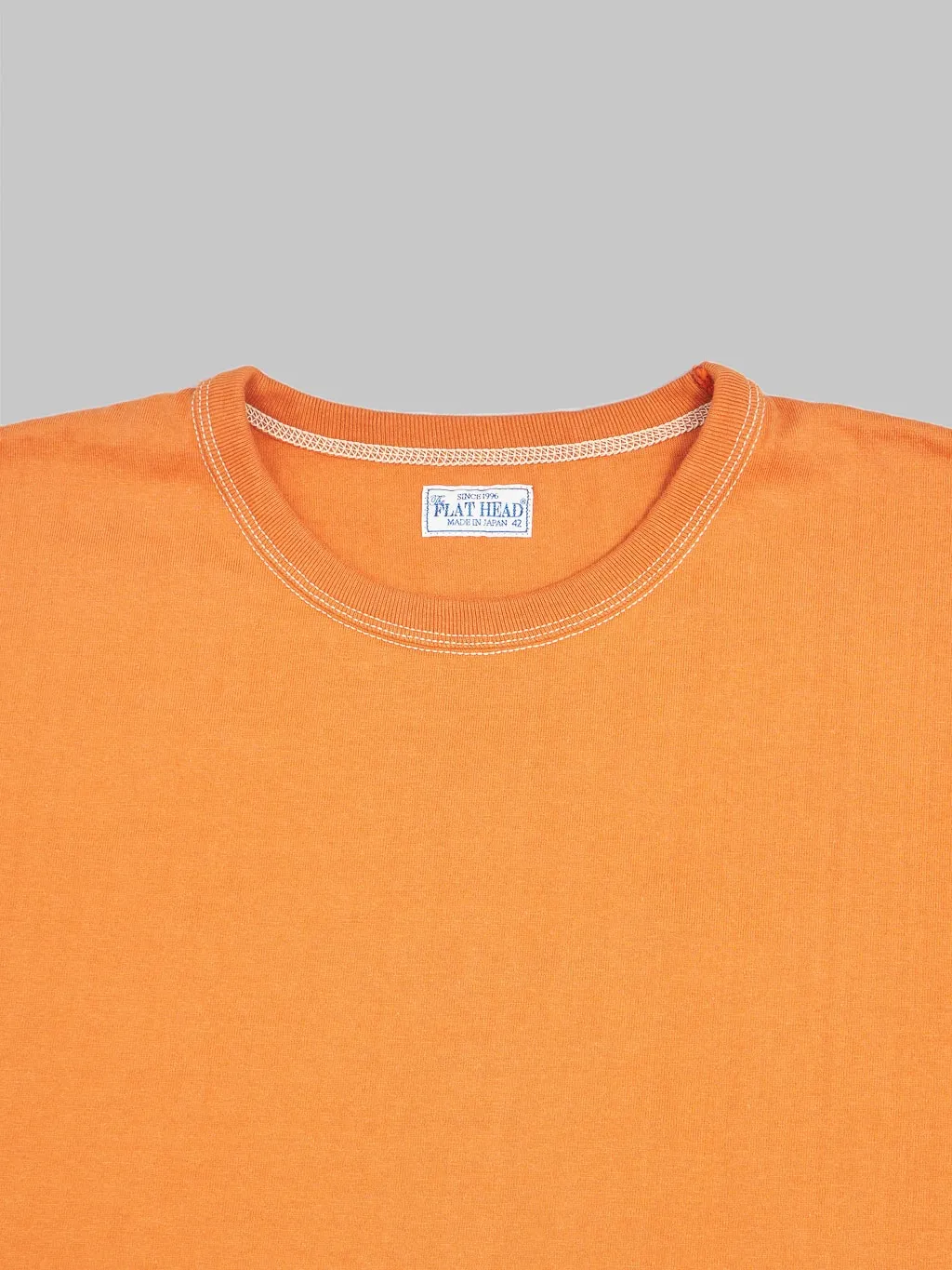 The Flat Head Loopwheeled Heavyweight Plain T-Shirt Dark Orange