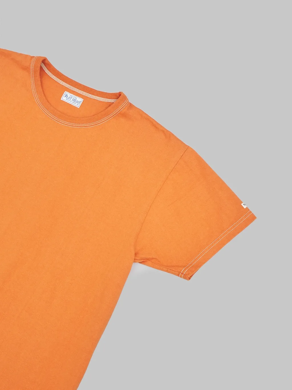 The Flat Head Loopwheeled Heavyweight Plain T-Shirt Dark Orange