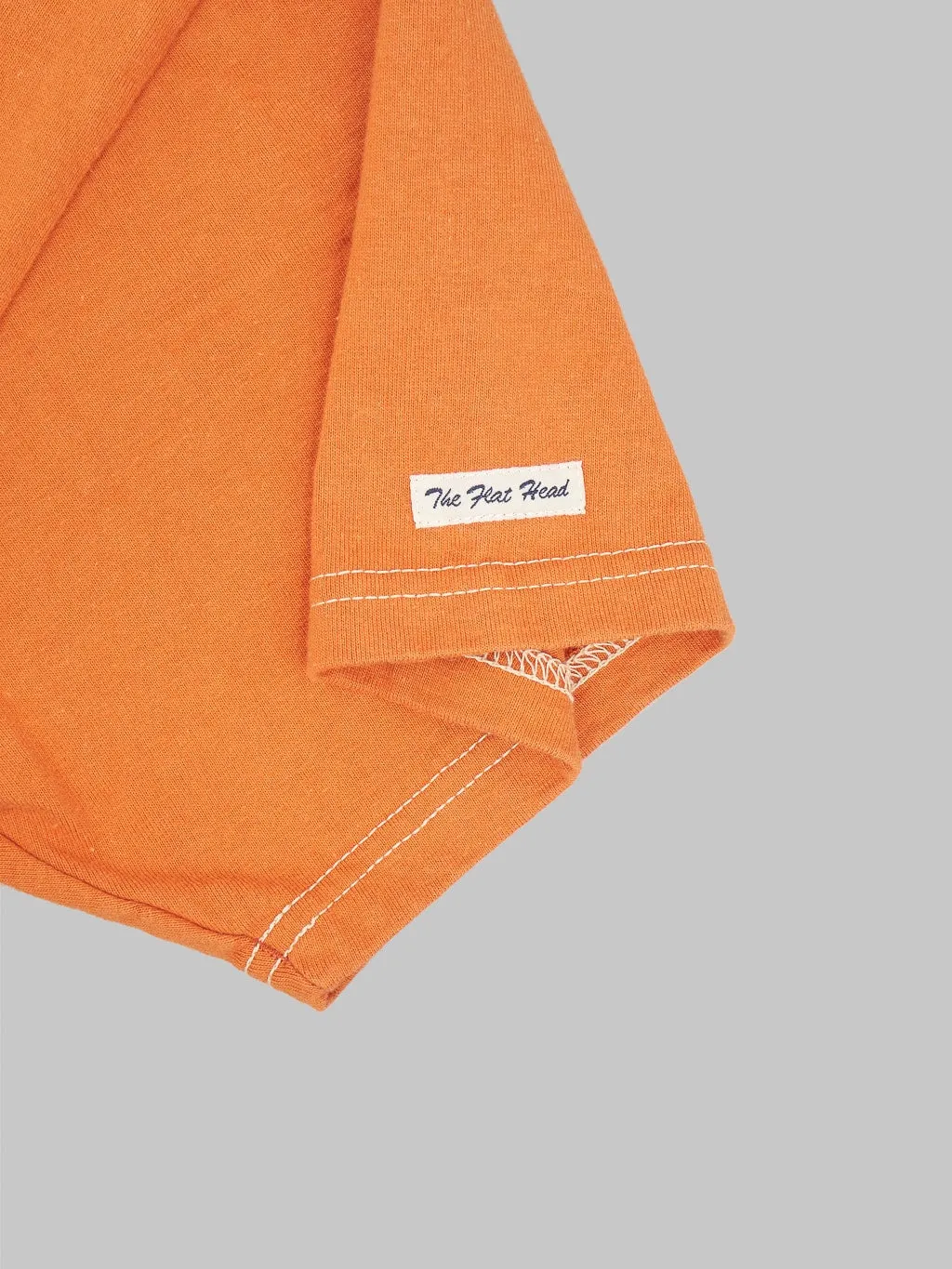 The Flat Head Loopwheeled Heavyweight Plain T-Shirt Dark Orange