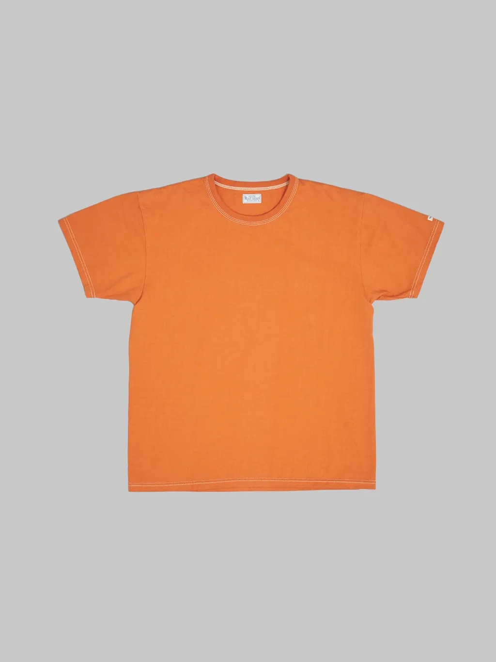 The Flat Head Loopwheeled Heavyweight Plain T-Shirt Dark Orange