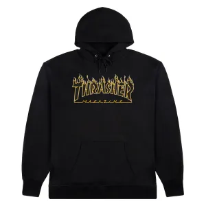 Thrasher - Flame Hoodie Black/Yellow