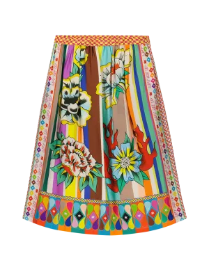 Vanessa Flower Printed Midi Skirt