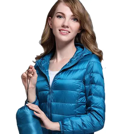 Winter Trendy Pure Color Lightweight Slim Fit Down Jacket For Ladies